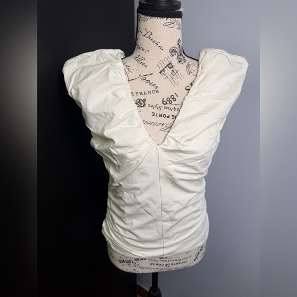 J. Crew Tops - J.Crew Ruched V-neck top in stretch cotton blend NWT Size M